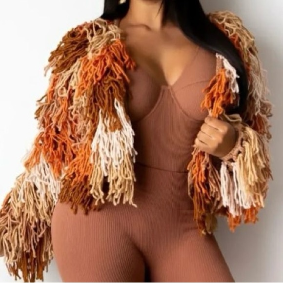 Pre-loved, never worn Shaggy Knit Cardigan Open Sweater - Picture 2 of 7